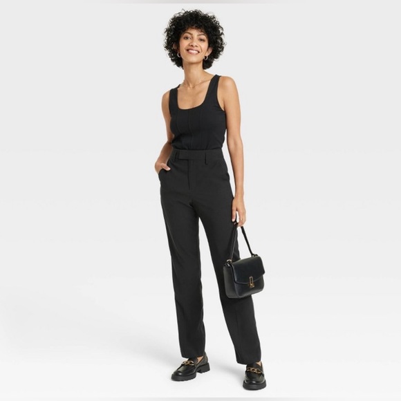 NWT High-Rise Regular Fit Full Length Straight Stovepipe Trousers (4) - Picture 2 of 7